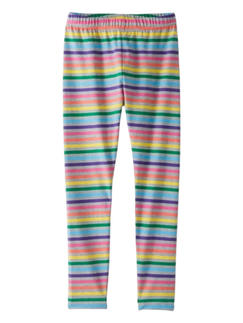 Hanna Andersson Kids Bright Basics Gray Rainbow Stripe Colorful Cotton Pants 6 7